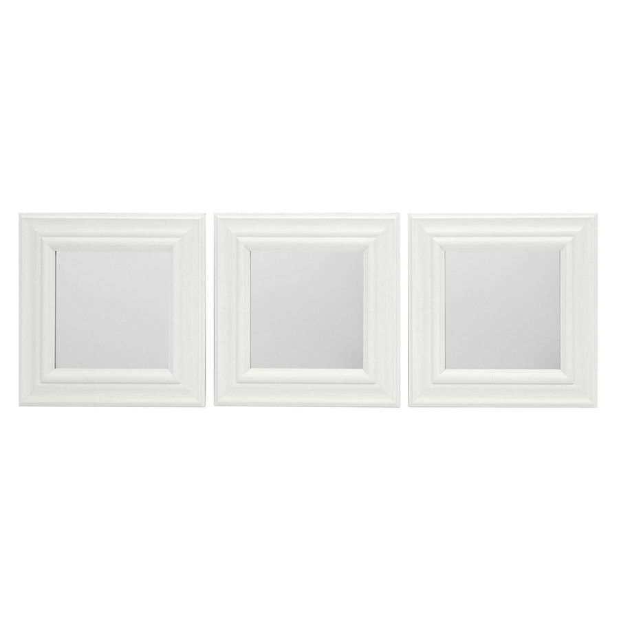 Mirrors * | Closeout Sale 10In. White Square Mirror 3-Piece Set