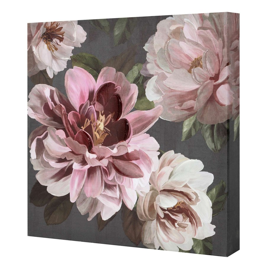 Wall Art * | Best Price 12X12 Peonies On Grey