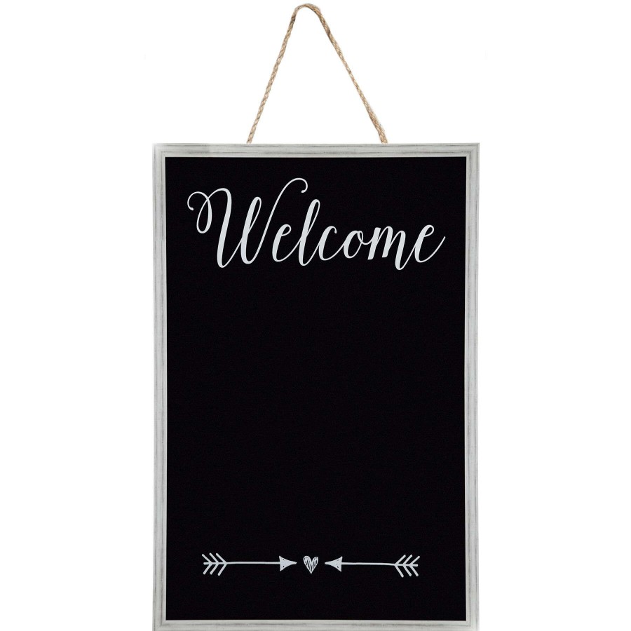 Wall Accents * | Clearance Sale 23X35 Welcome And Arrow Accent Hanging Chalkboard