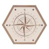 Wall Art * | Good Quality 11X13 Tan Compass Art