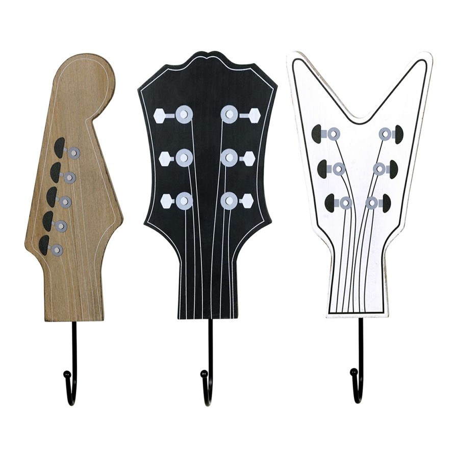 Wall Art * | Online Store 6X10 3Pc Guitar Head Hooks Wall Art