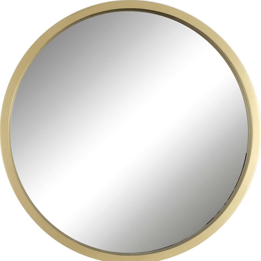 Mirrors * | Excellent 30X30 Round Gold Metal Mirror