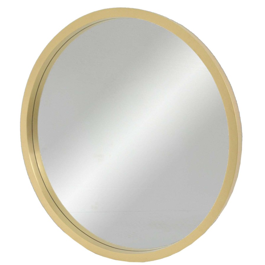 Mirrors * | Excellent 30X30 Round Gold Metal Mirror