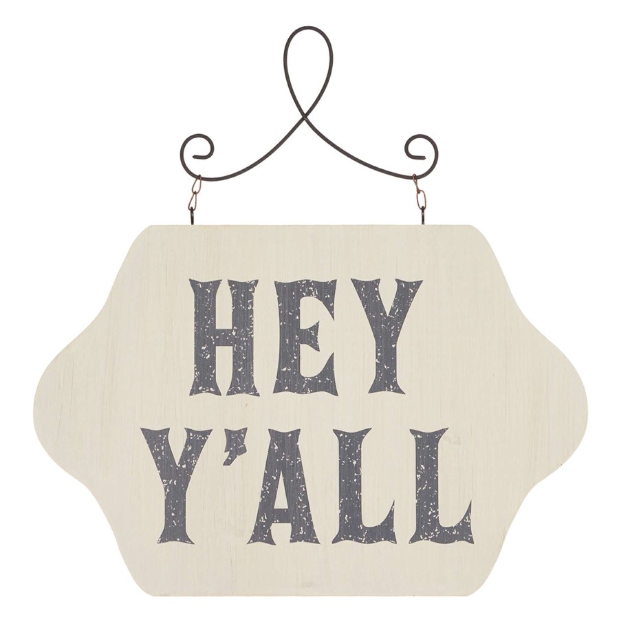 Wall Art * | Quick Delivery Hey Y'All Wooden Sign, 16