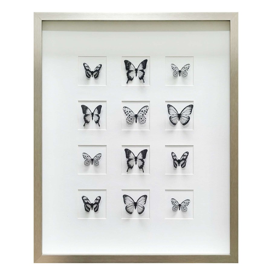 Wall Art * | Hot Sell Laila Ali 20X24 Framed Butterfies Print Under Glass