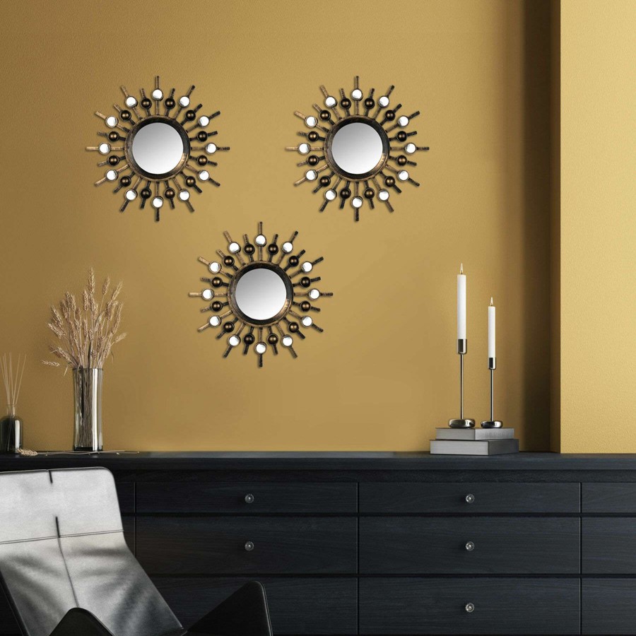 Mirrors * | Quick Delivery 10X10 3-Piece Brown Mirror Set