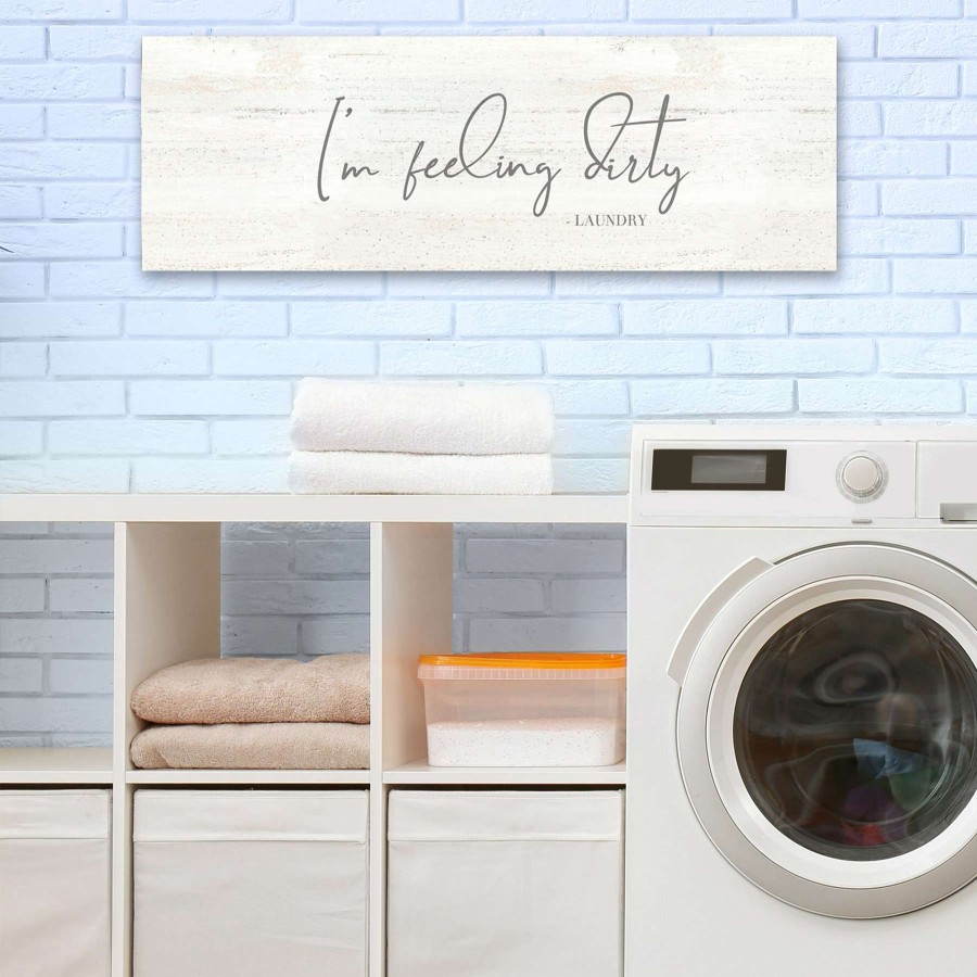 Wall Art * | Excellent Laundry Room Humor Panel Canvas Wall Art, 36 12