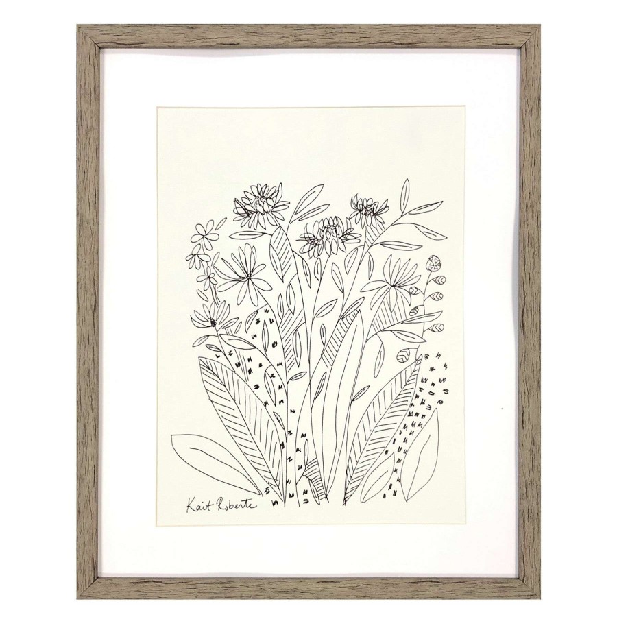 Wall Art * | Original 17X21 Floral Sketch Framed Art