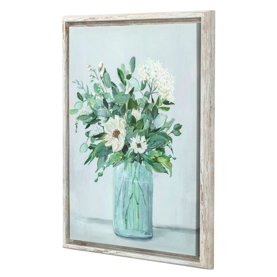 Wall Art * | Exclusive Design Floral Pottery Framed Canvas Wall Art, 18 34